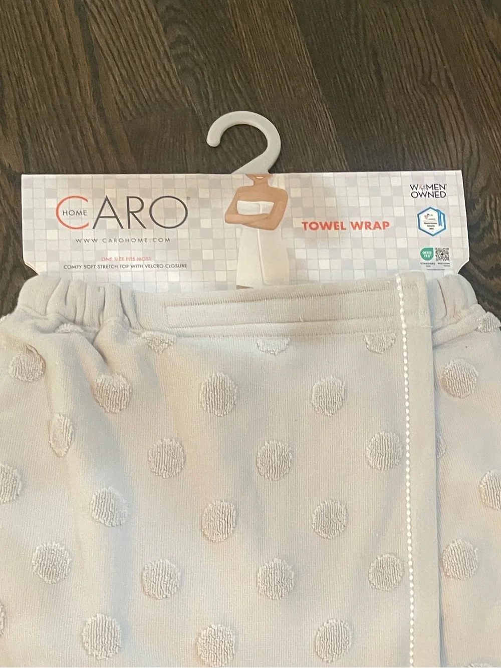 CARO spa towel wrap - velcro closure absorbent and soft 100% Cotton - Brand new